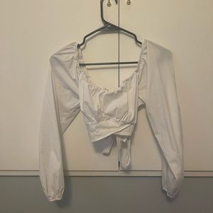 Altr’d state white puff long sleeve top